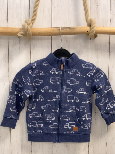   Sweatjacke  Gr. 86  blau weiße Fahrzeuge 