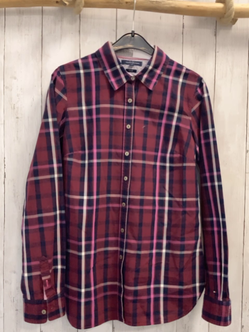 Tommy Hilfiger  Bluse  Gr. 158/164  weinrot grau pink weiß kariert 