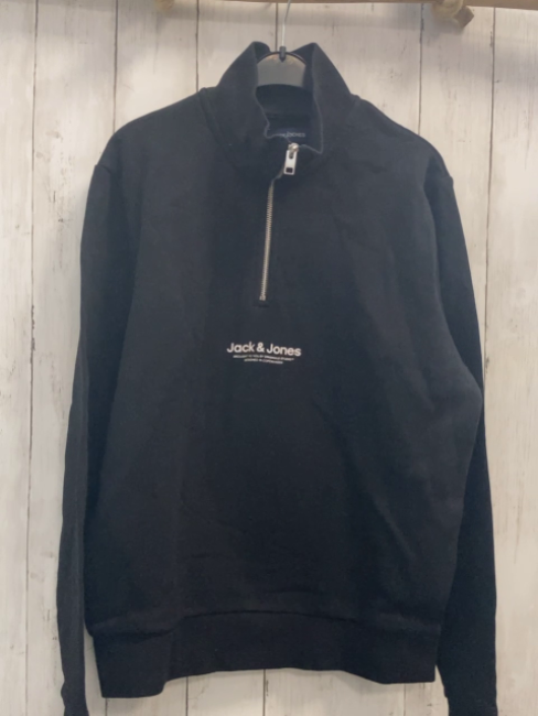 Jack & Jones  Pullover  Gr. 158/164  schwarz weiße Schrift silber Reißverschluss 