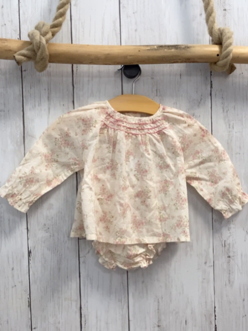 zara Bluse Gr. 62  beige Blumen