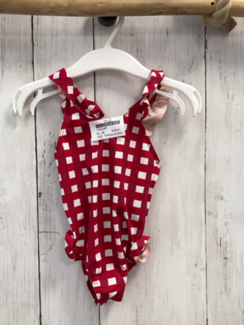 Tartine et chocolat Badeanzug Gr. 80  rot weiß kariert