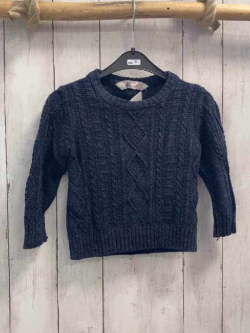 H&M Pullover Gr. 92  blau Strick Zöpfe