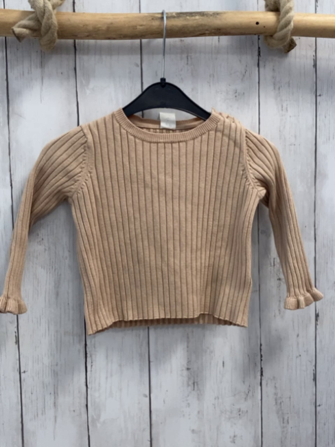 H&M  Pullover  Gr. 80  sand Rippen Strick 