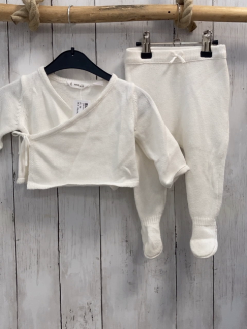 2tlg Mango  Strickjacke + Babyhose  Gr. 68  weiß Strick 