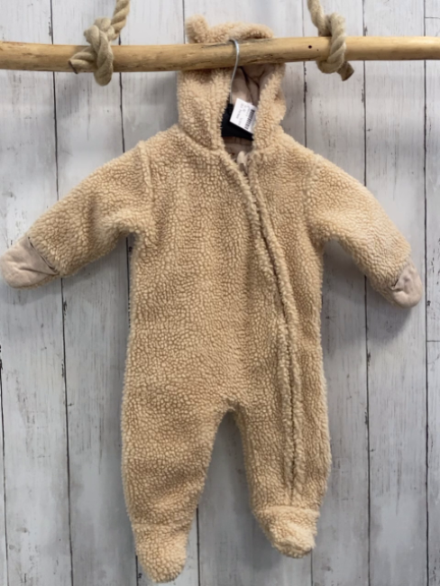 Pré Natal  Teddyoverall Gr. 62  beige Kapuze mit Ohren 